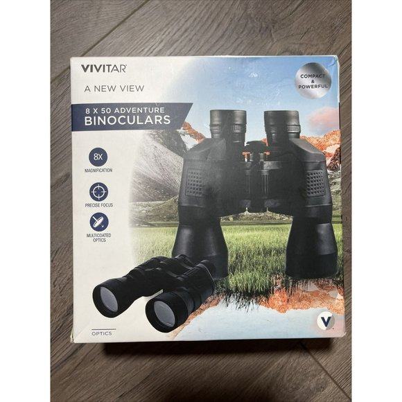 Vivitar 8x50‎ Adventure Binoculars Black with Case NEW IN BOX - Picture 1 of 5